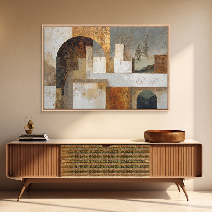 Architectural Arch Composition Framed Canvas Print, Modern Art, Living Room Decor, Abstract Art, Modern, Gallery Decor, MOD-3x2-25