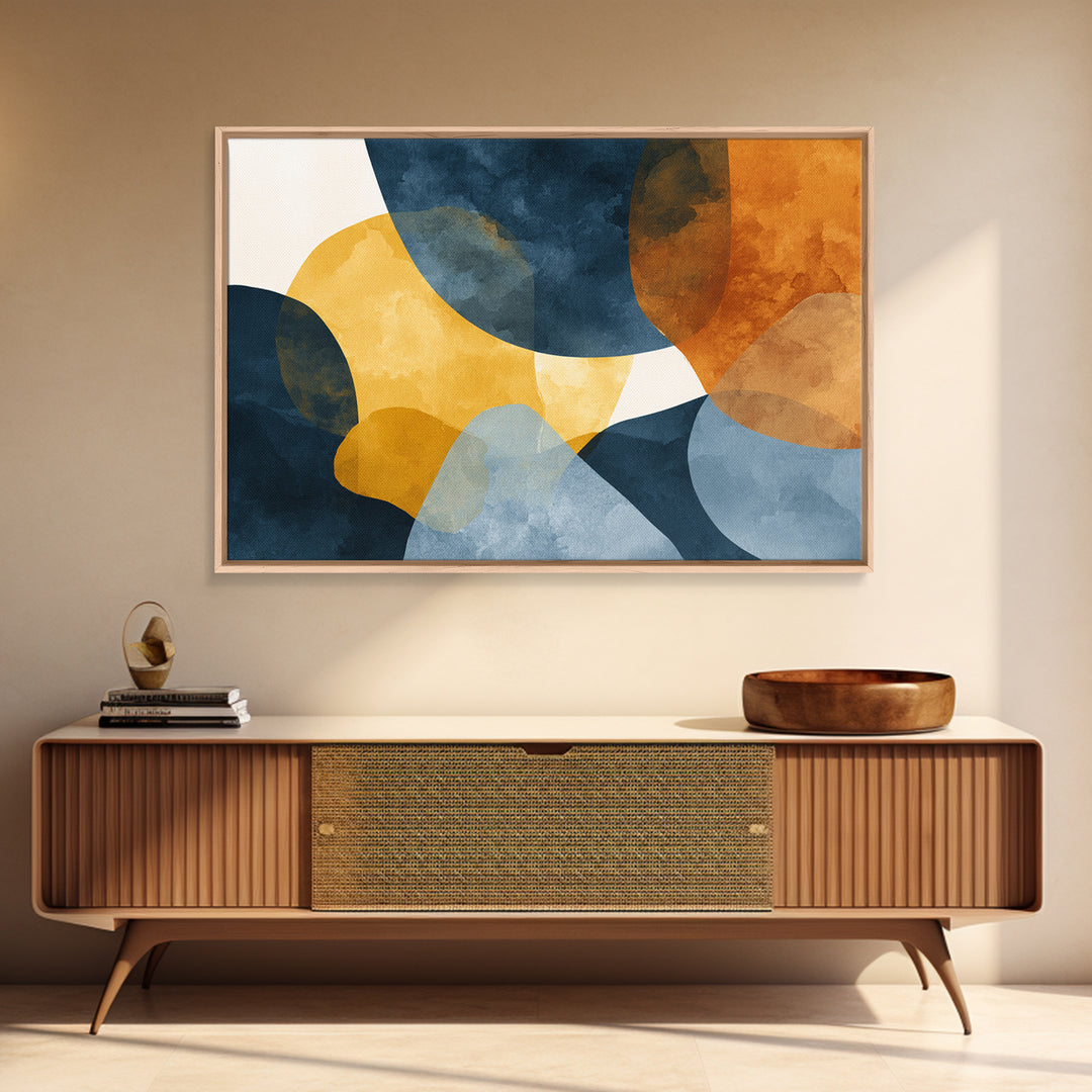 Bold Abstract Composition Framed Canvas Print, Modern Art, Abstract Wall Art, Living Room Decor, Modern, Neutral Decor, MOD-3x2-5