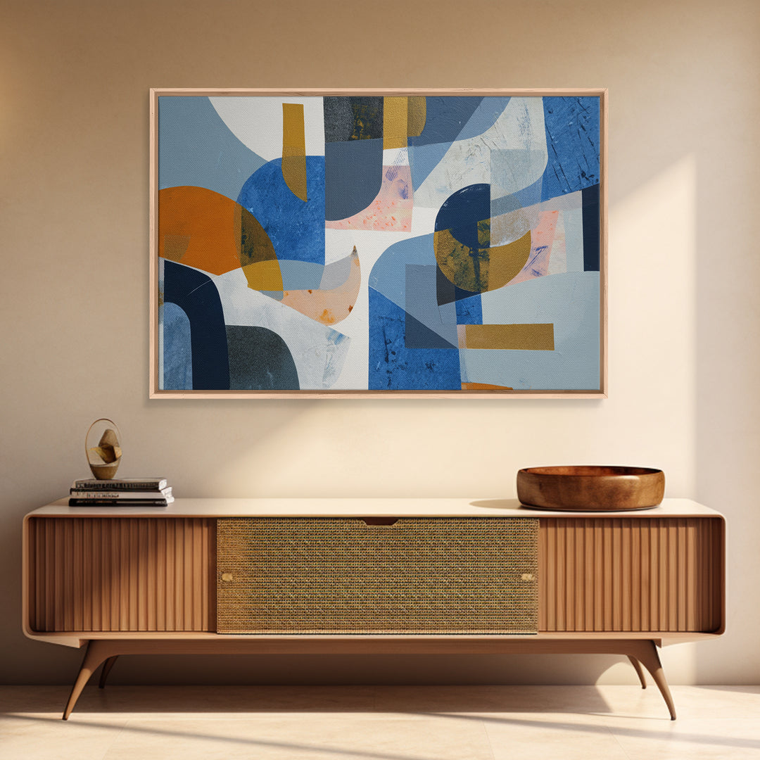 Bold Abstract Composition Framed Canvas Print, Modern Art, Gallery Decor, Living Room Decor, Abstract Art, Modern, MOD-3x2-77
