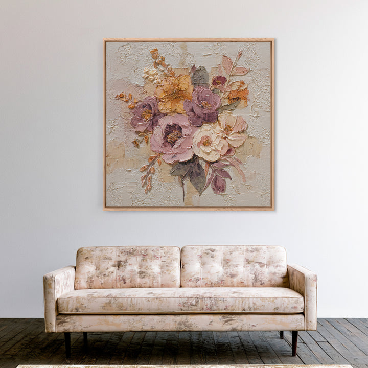 Monochrome Floral Bouquet Canvas Print, Monochrome Art, Apartment Decor, Living Room Decor, Fine Art, Mono, Moody Wall Art, MON-1x1-18