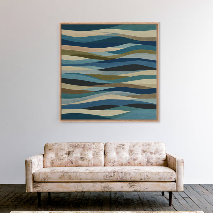 All Blue Ocean Abstraction Canvas Print, Monochrome Art, Neutral Decor, Living Room Decor, Fine Art, Mono, Home Decor, MON-1x1-49