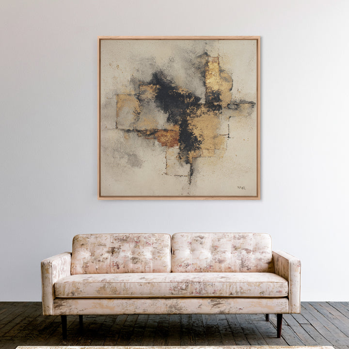 Black Ink Abstract Framed Canvas Print, Monochrome Art, Dark Academia Decor, Living Room Decor, Abstract Art, Mono, Wall Decor, MON-1x1-6