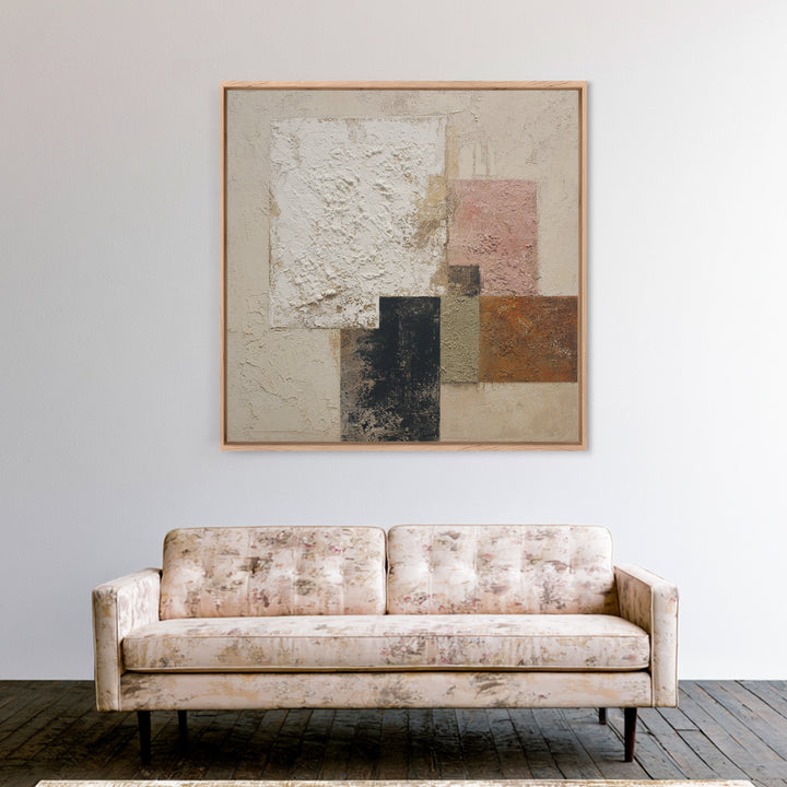 Ivory White Plaster Texture Composition Canvas Print, Monochrome Art, Room Decor, Living Room Decor, Mono, Mid Century Modern, MON-1x1-77