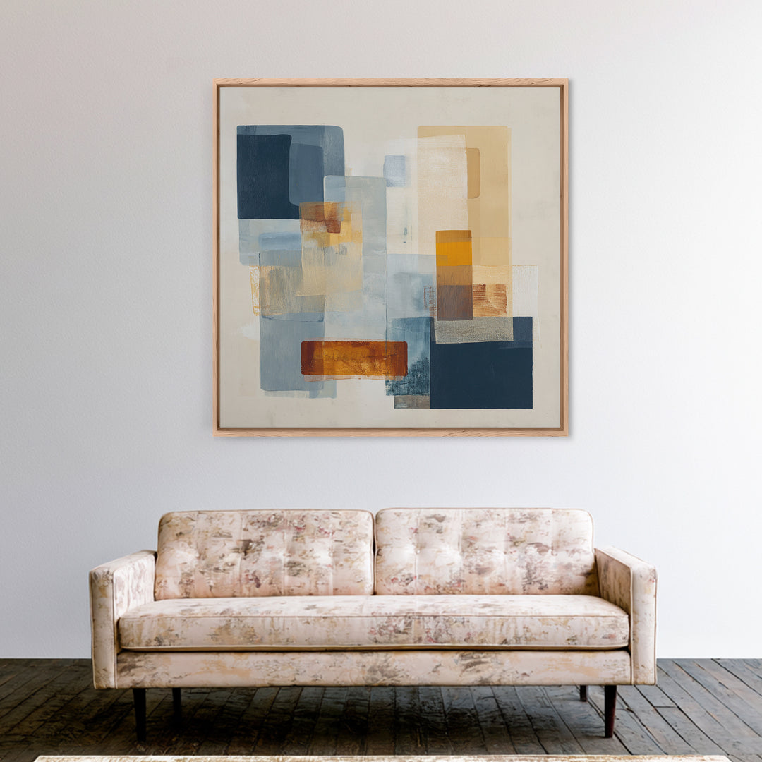 Cream on Cream Minimalist Forms Canvas Print, Monochrome Art, Moody Wall Art, Living Room Decor, Fine Art, Mono, MON-1x1-94