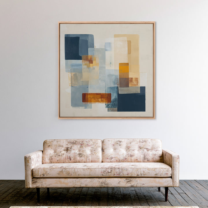 Cream on Cream Minimalist Forms Canvas Print, Monochrome Art, Moody Wall Art, Living Room Decor, Fine Art, Mono, MON-1x1-94