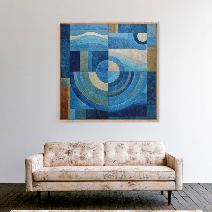 All Blue Ocean Abstraction Canvas Print, Monochrome Art, Wall Art, Living Room Decor, Mono, Abstract Art, Bedroom Decor, MON-1x1-97
