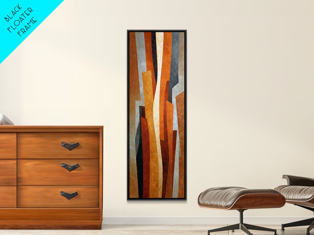 Burnt Orange Canyon Abstraction Canvas Print, Monochrome Art, Living Room Decor, Oil Painting, Mono, Gallery Decor, Wall Decor, MON-1x3-100