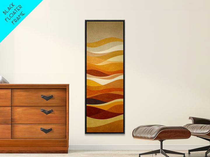 Warm Brown Desert Landscape Framed Canvas Print, Monochrome Art, Boho Decor, Living Room Decor, Fine Art, Mono, Art Print, MON-1x3-45
