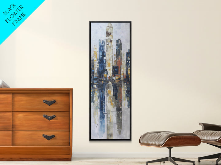 Black and White City Reflection Canvas Print, Monochrome Art, Modern Decor, Living Room Decor, Abstract Art, Mono, Poster, MON-1x3-57