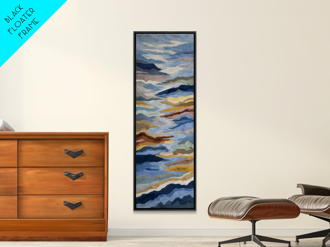 Blue Mountain Ridge Layers Canvas Print, Monochrome Art, Digital Prints, Living Room Decor, Fine Art, Mono, Apartment Decor, MON-1x3-60