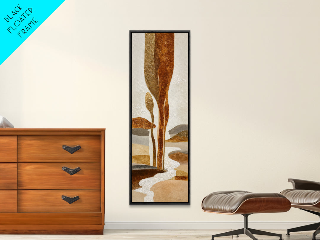 Warm Brown Desert Landscape Framed Canvas Print, Monochrome Art, Boho Decor, Living Room Decor, Fine Art, Mono, Art Print, MON-1x3-69