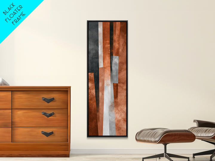 Burnt Orange Canyon Abstraction Framed Canvas Print, Monochrome Art, Abstract Art, Living Room Decor, Fine Art, Mono, MON-1x3-76
