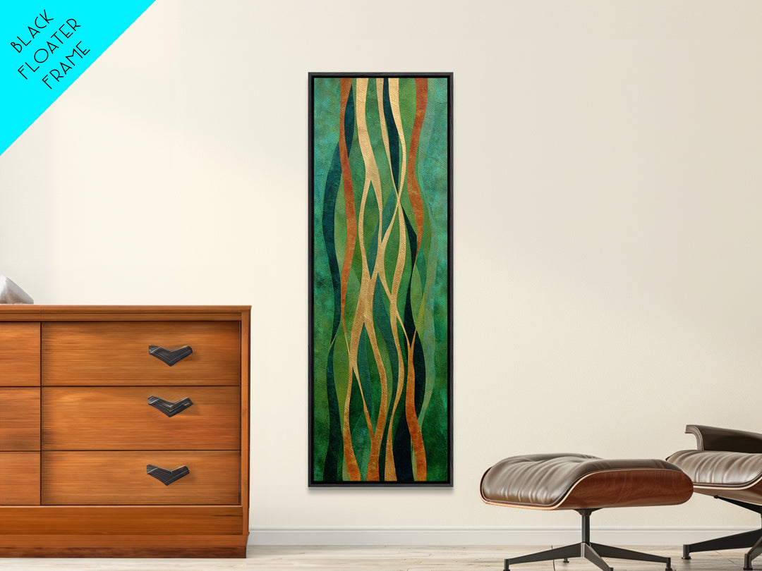 Deep Green Forest Silhouette Study Canvas Print, Monochrome Art, Modern Art, Living Room Decor, Fine Art, Mono, MON-1x3-97