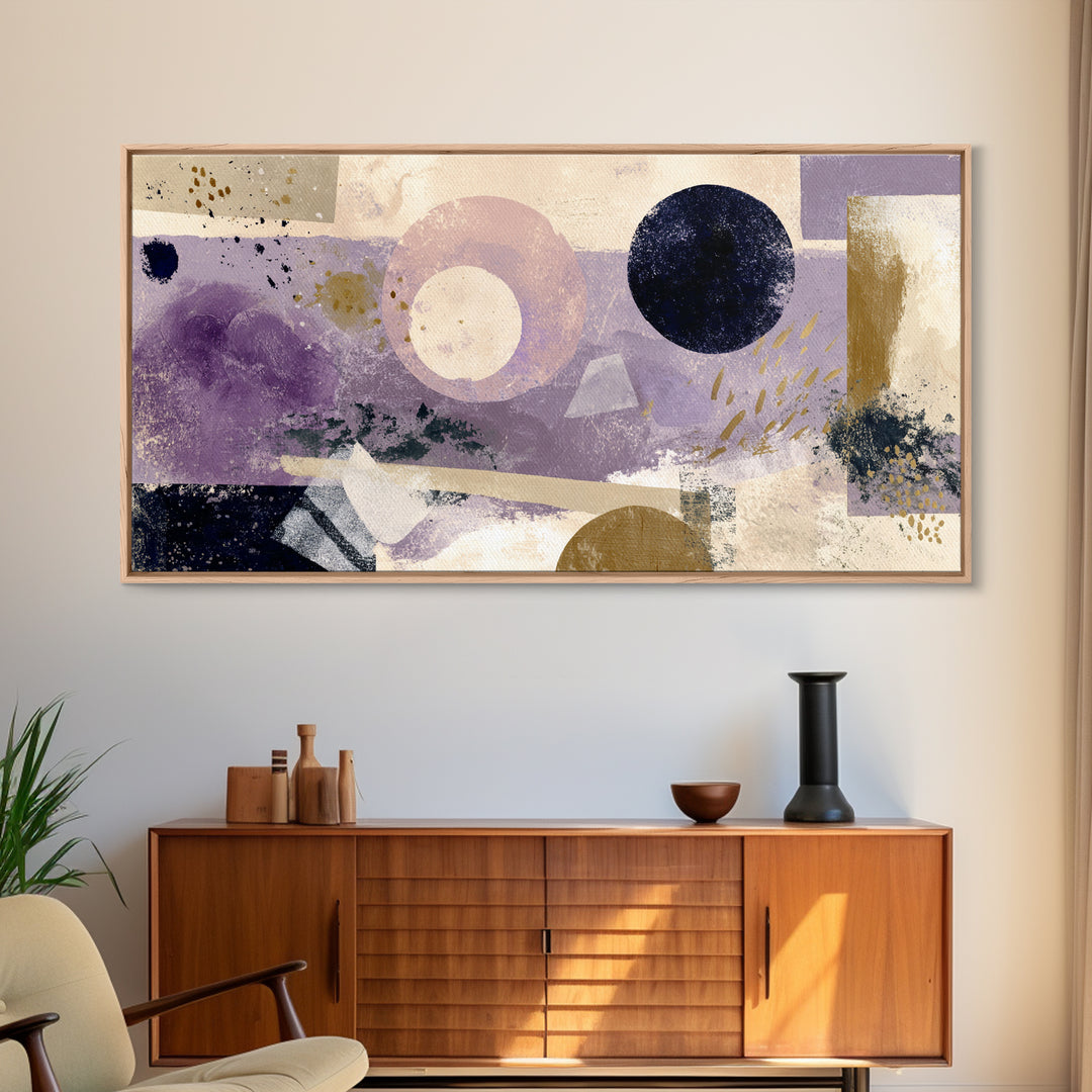 Purple Night Sky Framed Canvas Print, Monochrome Art, Living Room Decor, Fine Art, Mono, Gallery Decor, Neutral Decor, MON-2x1-11