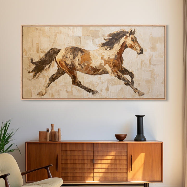 Sepia Horse Portrait Canvas Print, Monochrome Art, Statement Artwork, Living Room Decor, Fine Art, Mono, Digital Art, MON-2x1-22