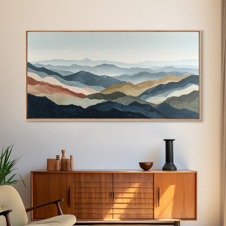 Charcoal Mountain Landscape Canvas Print, Monochrome Art, Digital Prints, Living Room Decor, Fine Art, Mono, Apartment Decor, MON-2x1-48