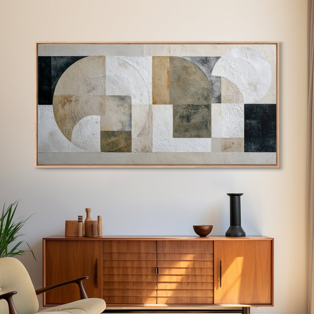 Ivory White Plaster Texture Composition Canvas Print, Monochrome Art, Printable Wall Art, Living Room Decor, Fine Art, Mono, MON-2x1-49