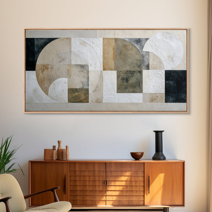 Ivory White Plaster Texture Composition Canvas Print, Monochrome Art, Printable Wall Art, Living Room Decor, Fine Art, Mono, MON-2x1-49
