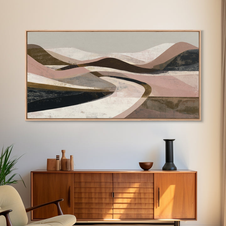 Warm Brown Desert Landscape Framed Canvas Print, Monochrome Art, Poster, Living Room Decor, Fine Art, Mono, Textured Wall Art, MON-2x1-5