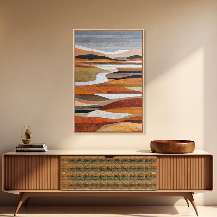Warm Brown Desert Landscape Framed Canvas Print, Monochrome Art, Art Prints, Living Room Decor, Fine Art, Mono, Apartment Decor, MON-2x3-41