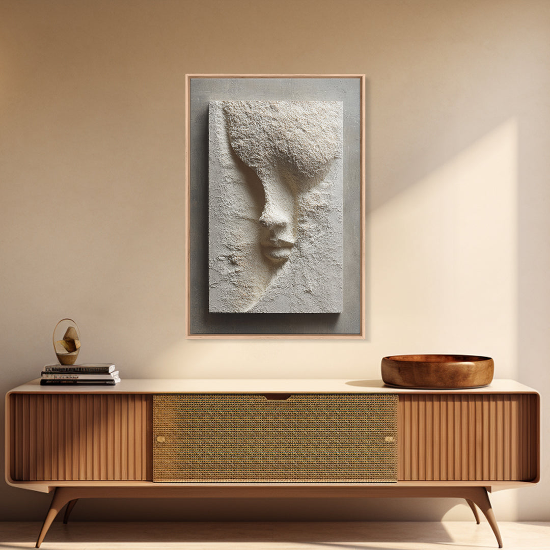Cream on Cream Minimalist Forms Canvas Print, Monochrome Art, Minimalist Decor, Living Room Decor, Fine Art, Mono, MON-2x3-54