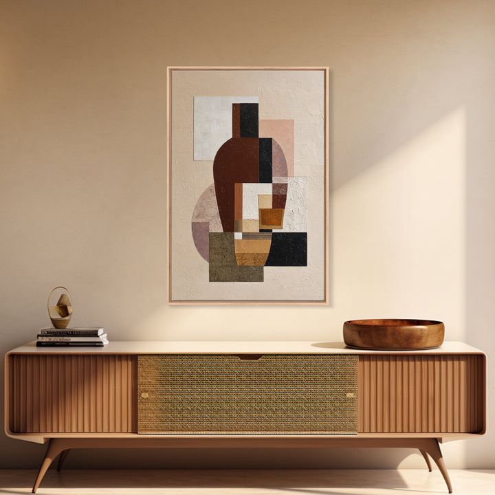 Brown Leather and Whiskey Still Life Framed Canvas Print, Monochrome Art, Textured Painting, Living Room Decor, Fine Art, Mono, MON-2x3-55