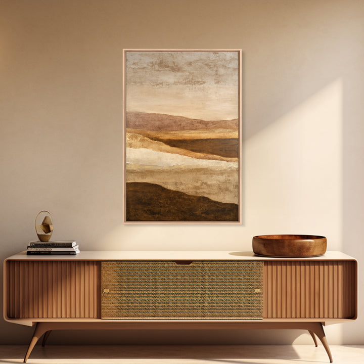 Warm Brown Desert Landscape Canvas Print, Monochrome Art, Digital Wall Art, Living Room Decor, Oil Painting, Mono, MON-2x3-65