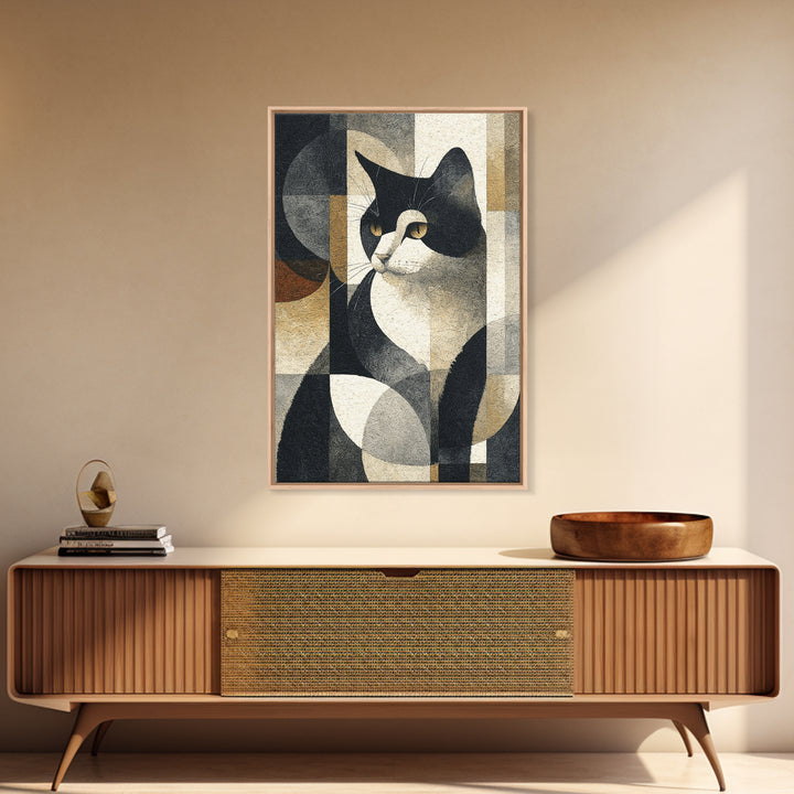 Monochrome Cat Portrait Canvas Print, Monochrome Art, Art Print, Living Room Decor, Mono, Printable Art, Dark Academia Decor, MON-2x3-67