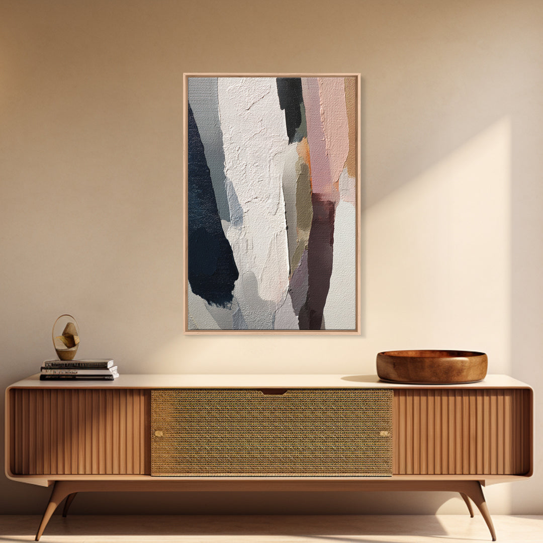 Blue Mountain Ridge Layers Framed Canvas Print, Monochrome Art, Boho Wall Art, Living Room Decor, Fine Art, Mono, Neutral Decor, MON-2x3-8
