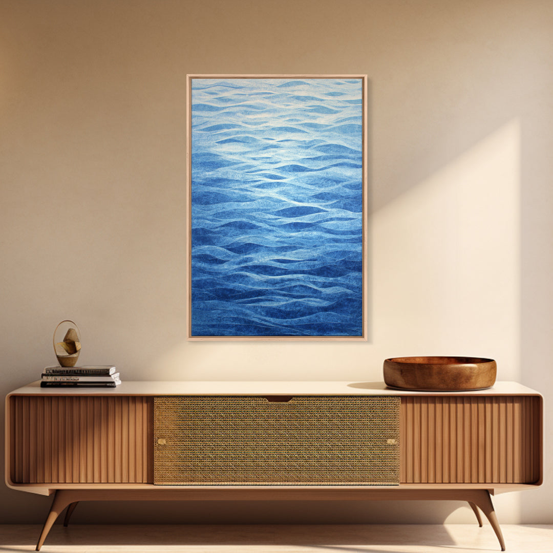 All Blue Ocean Abstraction Canvas Print, Monochrome Art, Bedroom Decor, Living Room Decor, Fine Art, Mono, Abstract Painting, MON-2x3-81