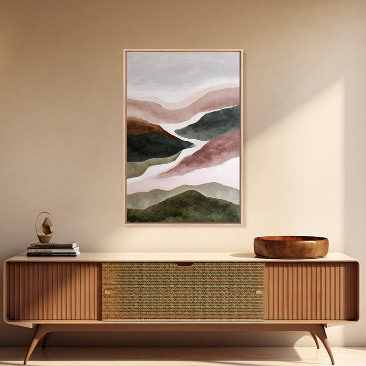 Charcoal Mountain Landscape Framed Canvas Print, Monochrome Art, Modern Wall Art, Living Room Decor, Mono, Statement Artwork, MON-2x3-84