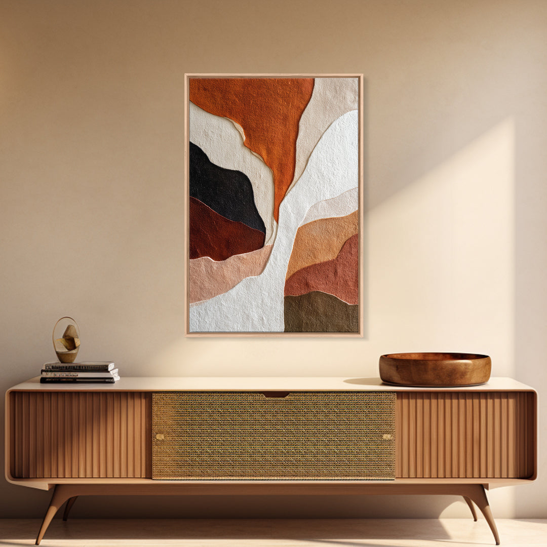 Burnt Orange Canyon Abstraction Canvas Print, Monochrome Art, Original Painting, Living Room Decor, Mono, Dopamine Decor, MON-2x3-96