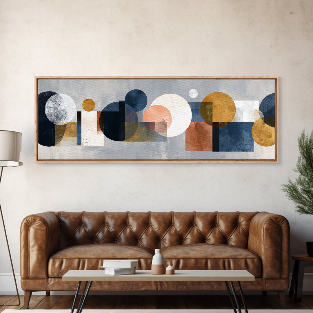 Cream on Cream Minimalist Forms Canvas Print, Monochrome Art, Mid Century Modern, Living Room Decor, Mono, Boho Wall Art, MON-3x1-38