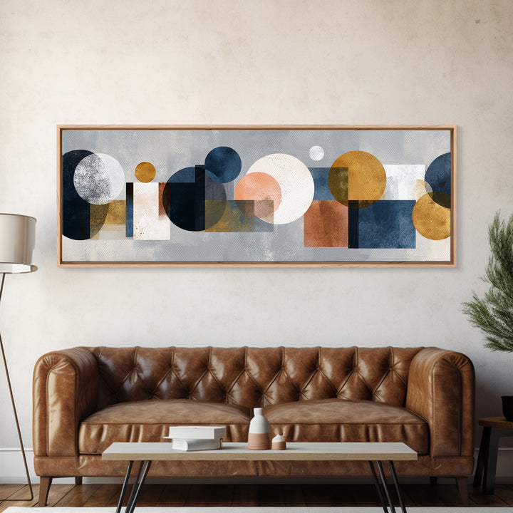 Cream on Cream Minimalist Forms Canvas Print, Monochrome Art, Mid Century Modern, Living Room Decor, Mono, Boho Wall Art, MON-3x1-38