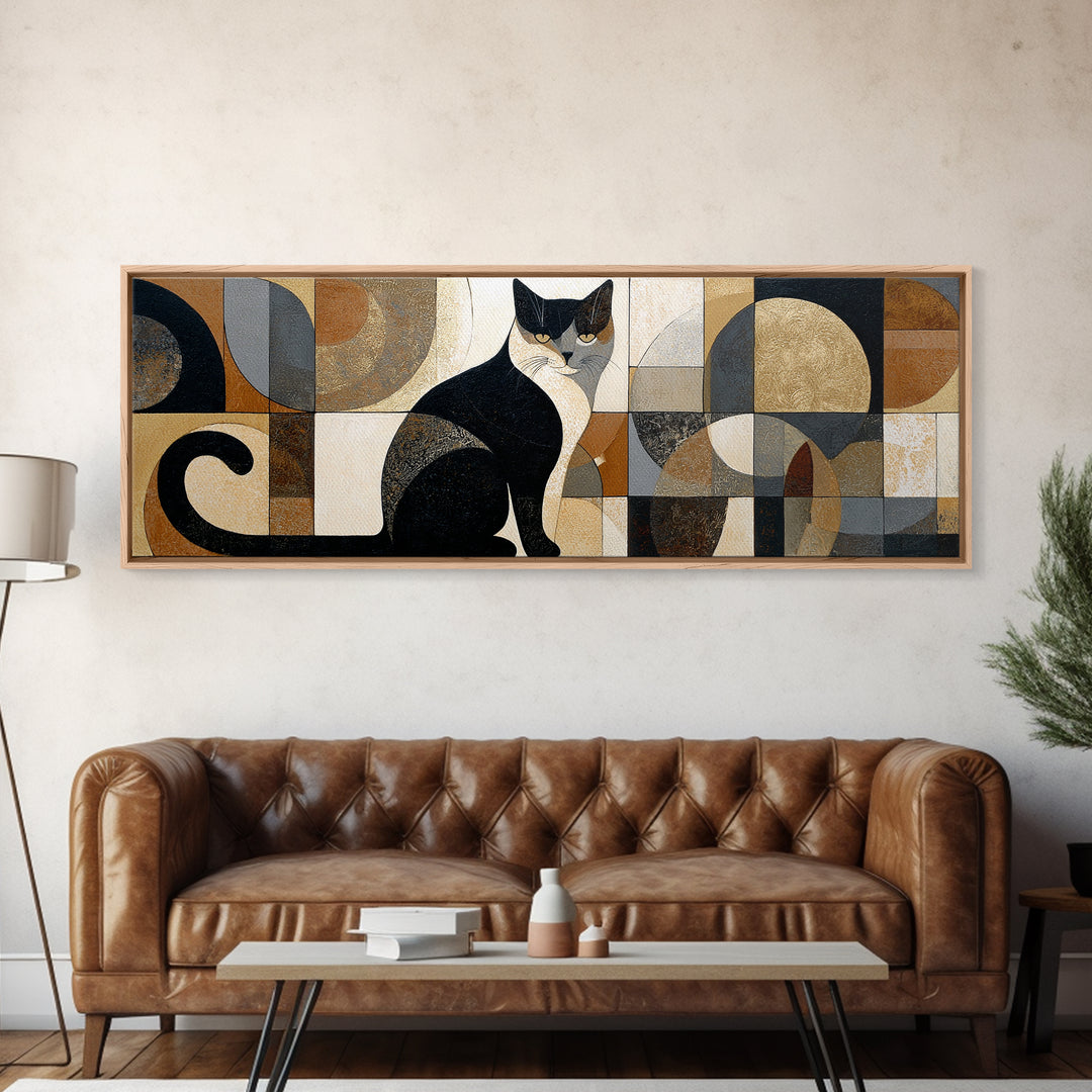 Monochrome Cat Portrait Canvas Print, Monochrome Art, Digital Wall Art, Living Room Decor, Fine Art, Mono, Unique Wall Art, MON-3x1-75