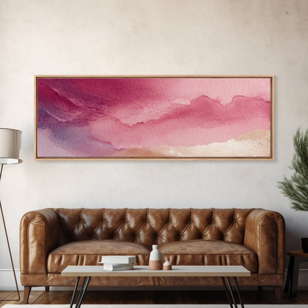 All Pink Cloudscape Canvas Print, Monochrome Art, Home Decor, Living Room Decor, Mono, Bedroom Decor, Textured Wall Art, MON-3x1-76