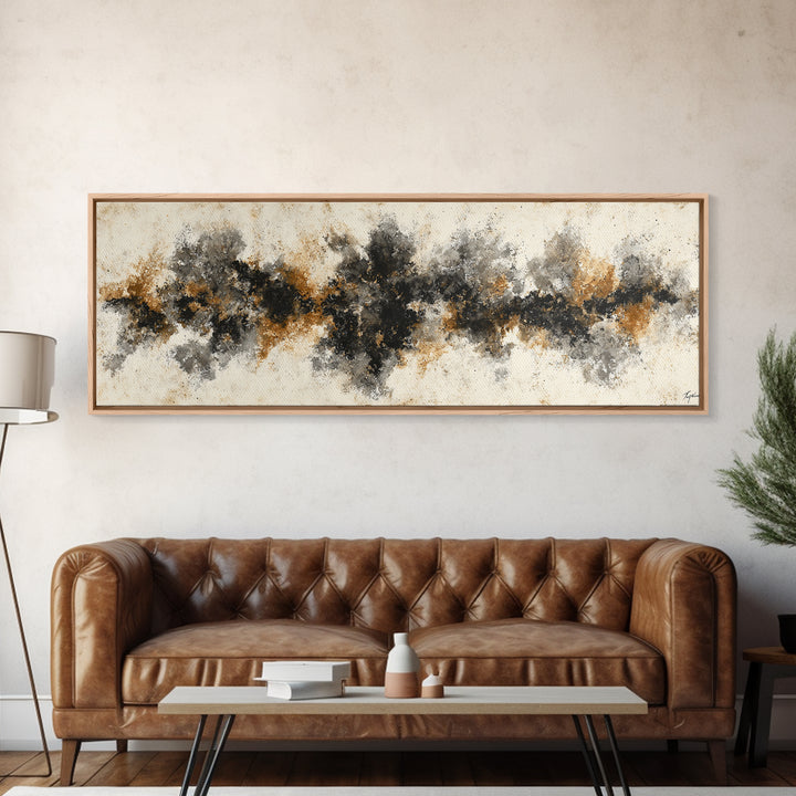 Black Ink Abstract Canvas Print, Monochrome Art, Printable Art, Living Room Decor, Abstract Art, Mono, Minimalist Wall Art, MON-3x1-94