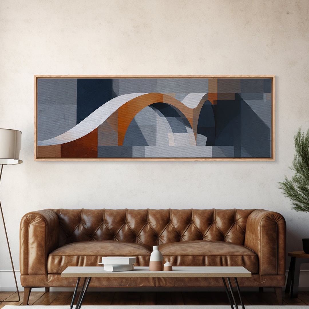 Gray Architectural Arch and Shadow Study Canvas Print, Monochrome Art, Unique Wall Art, Living Room Decor, Fine Art, Mono, MON-3x1-98