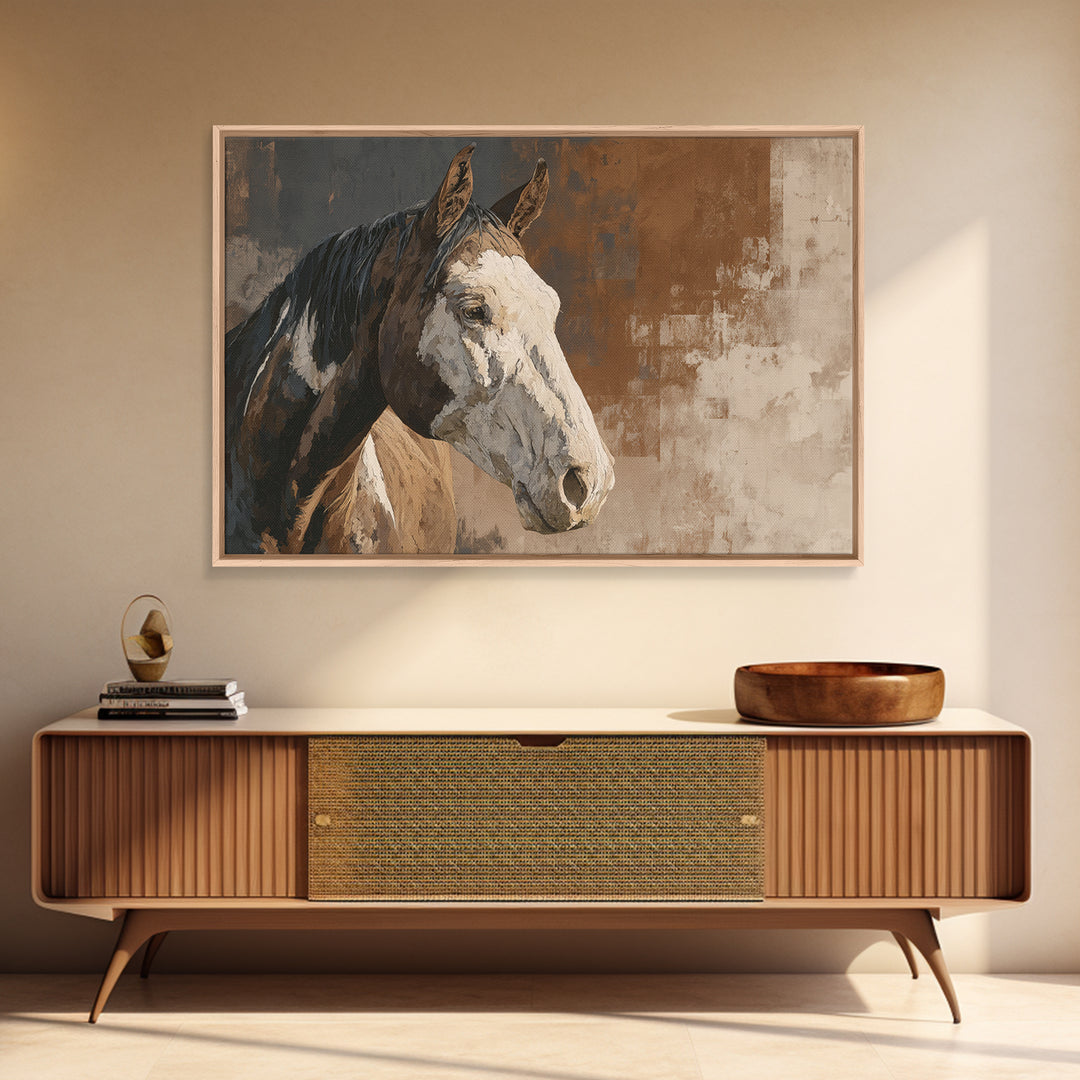 Sepia Horse Portrait Canvas Print, Monochrome Art, Apartment Decor, Living Room Decor, Fine Art, Mono, Moody Wall Art, MON-3x2-30