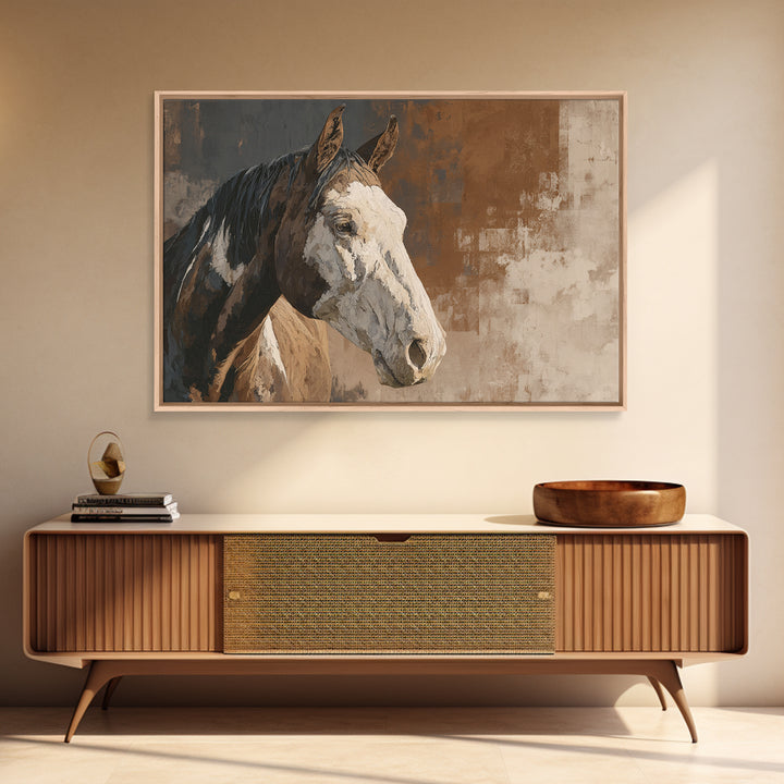 Sepia Horse Portrait Canvas Print, Monochrome Art, Apartment Decor, Living Room Decor, Fine Art, Mono, Moody Wall Art, MON-3x2-30