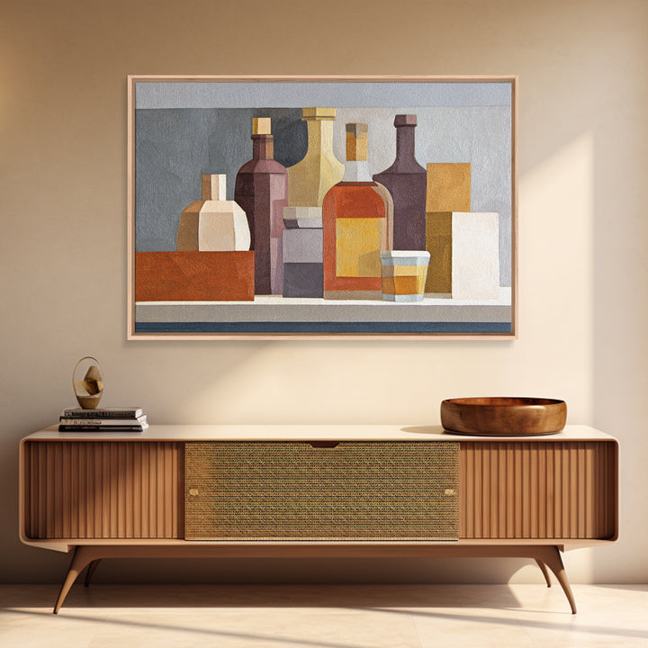 Brown Leather and Whiskey Still Life Canvas Print, Monochrome Art, Bedroom Wall Art, Living Room Decor, Fine Art, Mono, MON-3x2-51