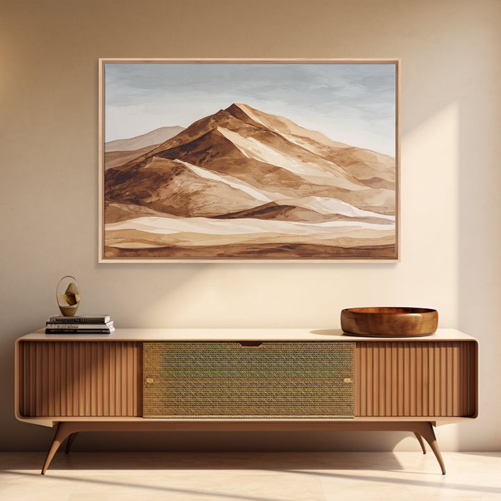 Warm Brown Desert Landscape Canvas Print, Monochrome Art, Dopamine Decor, Living Room Decor, Fine Art, Mono, Modern Decor, MON-3x2-61