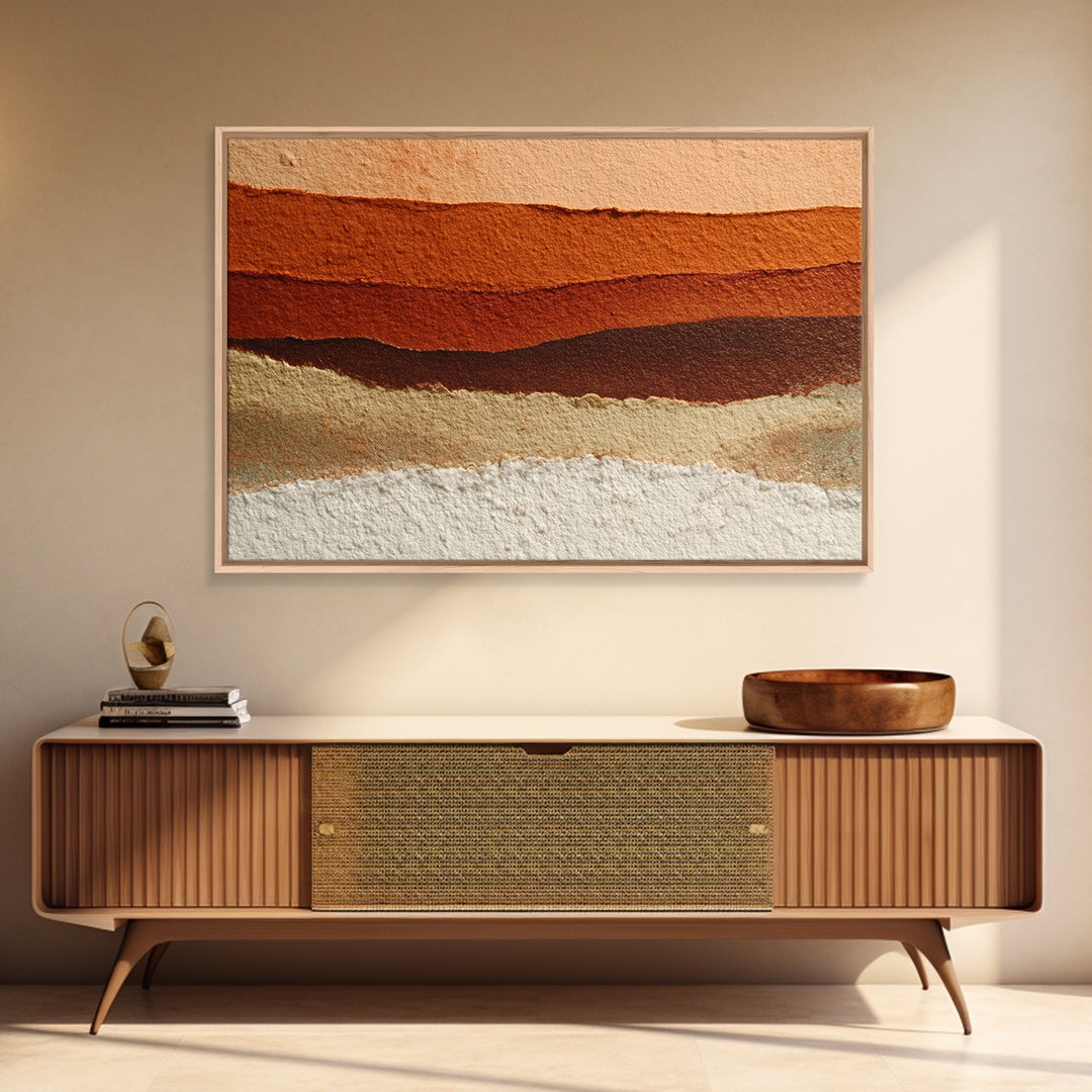 Burnt Orange Canyon Abstraction Canvas Print, Monochrome Art, Wall Decor, Living Room Decor, Oil Painting, Mono, Wall Art, MON-3x2-68