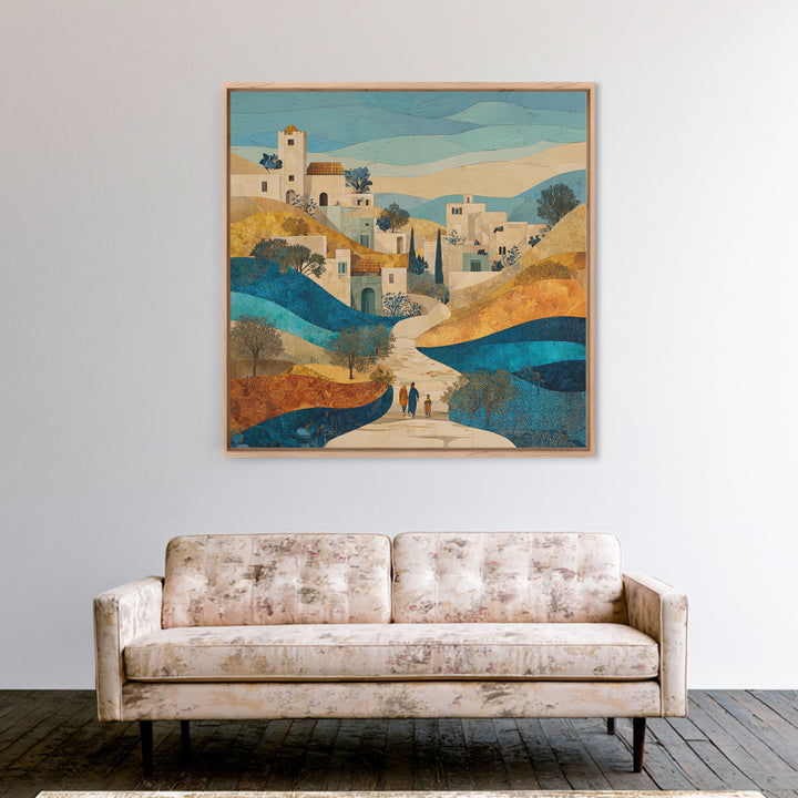 Sahara Dune Waves Framed Canvas Print, Moroccan Art, Living Room Decor, Fine Art, Marrakesh, Travel Poster, Map Wall Art, MOR-1x1-44