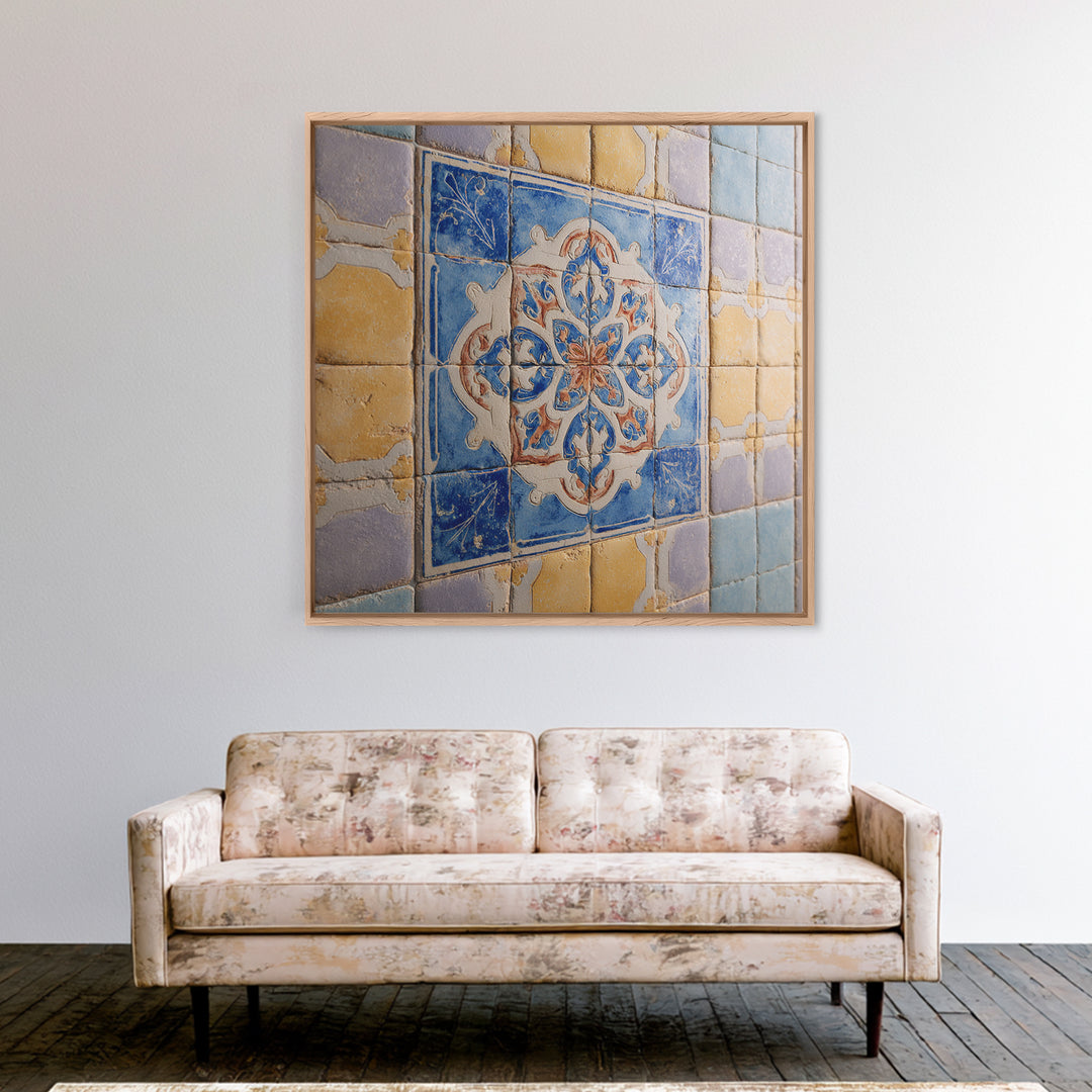 Ornate Zellige Tile Pattern Canvas Print, Moroccan Art, Art, Living Room Decor, Fine Art, Marrakesh, Modern Wall Art, MOR-1x1-49