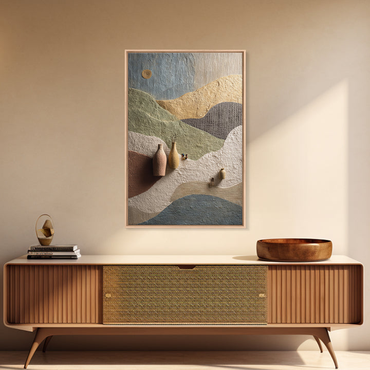 Sahara Dune Waves Framed Canvas Print, Moroccan Art, Boho Decor, Living Room Decor, Oil Painting, Marrakesh, Ramadan Decor, MOR-2x3-100