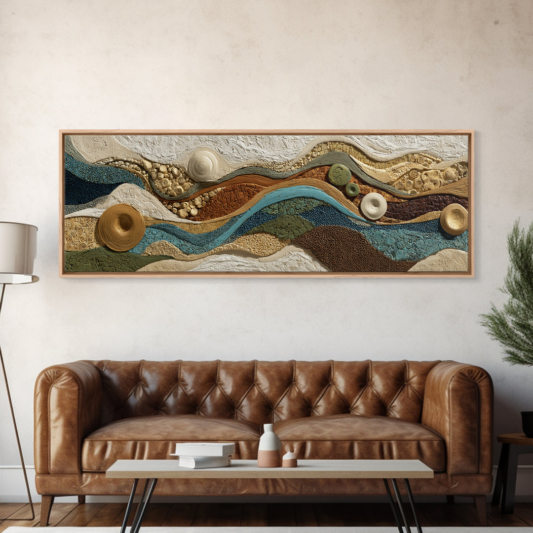 Sahara Dune Waves Framed Canvas Print, Moroccan Art, Neutral Wall Art, Living Room Decor, Fine Art, Marrakesh, MOR-3x1-12