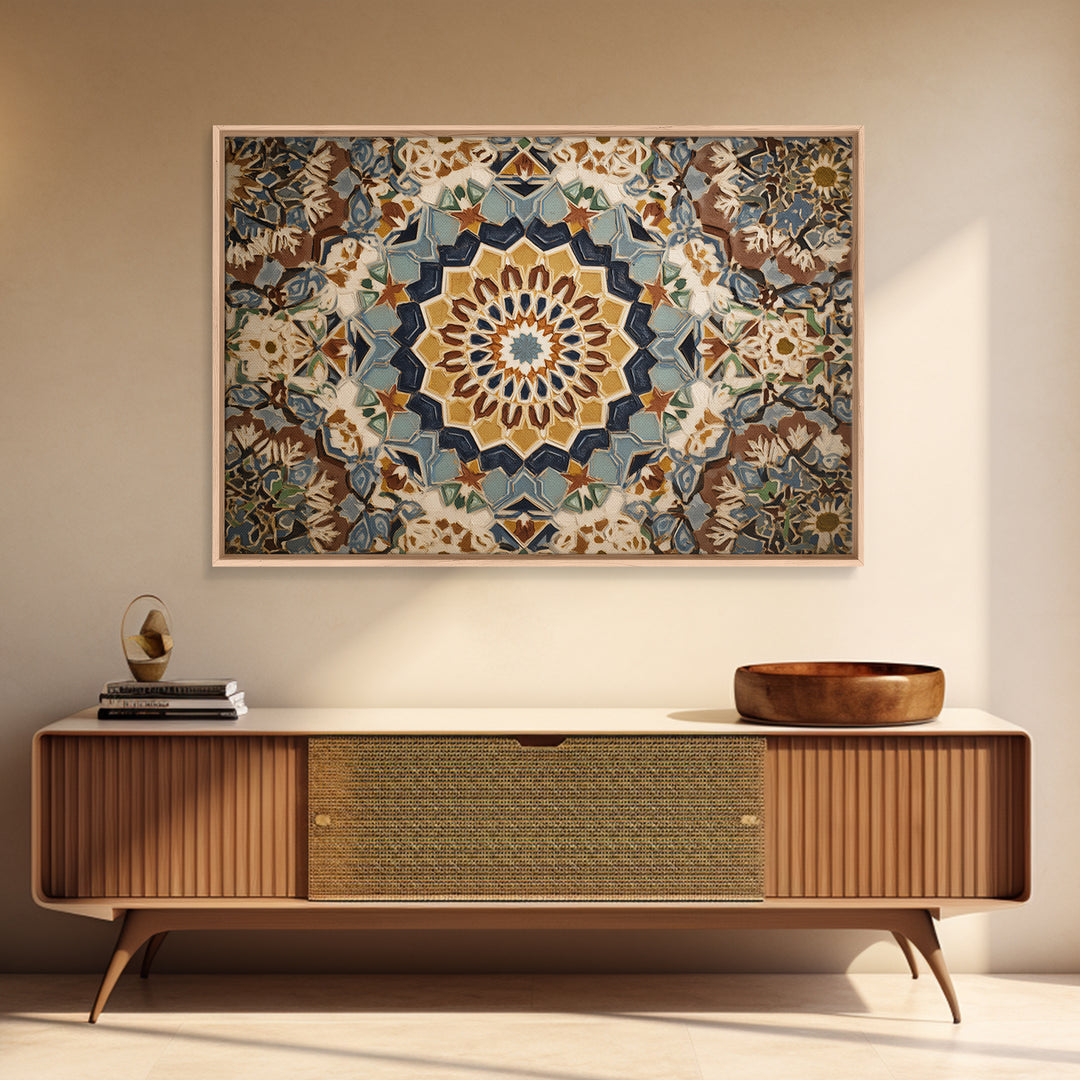 Islamic Geometric Rosette Canvas Print, Moroccan Art, Modern Decor, Living Room Decor, Abstract Art, Marrakesh, Wall Decor, MOR-3x2-16