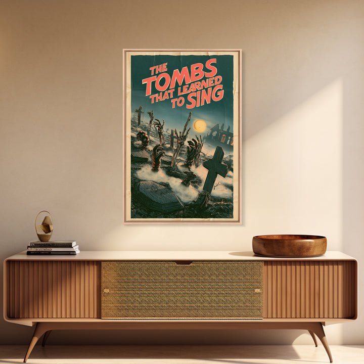 The Tombs That Learned To Sing, English Language Horror Movie Poster, Giallo Horror Art, Gothic Cinema Wall Art, Canvas Print