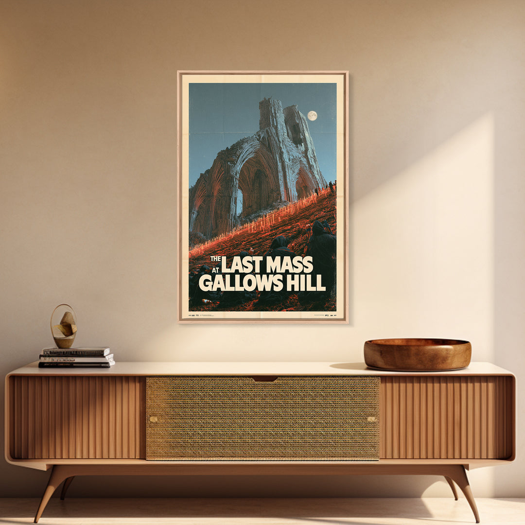 The Last Mass At Gallows Hill, English Language Horror Movie Poster, Giallo Horror Art, Classic Monster Poster, Framed Canvas Print